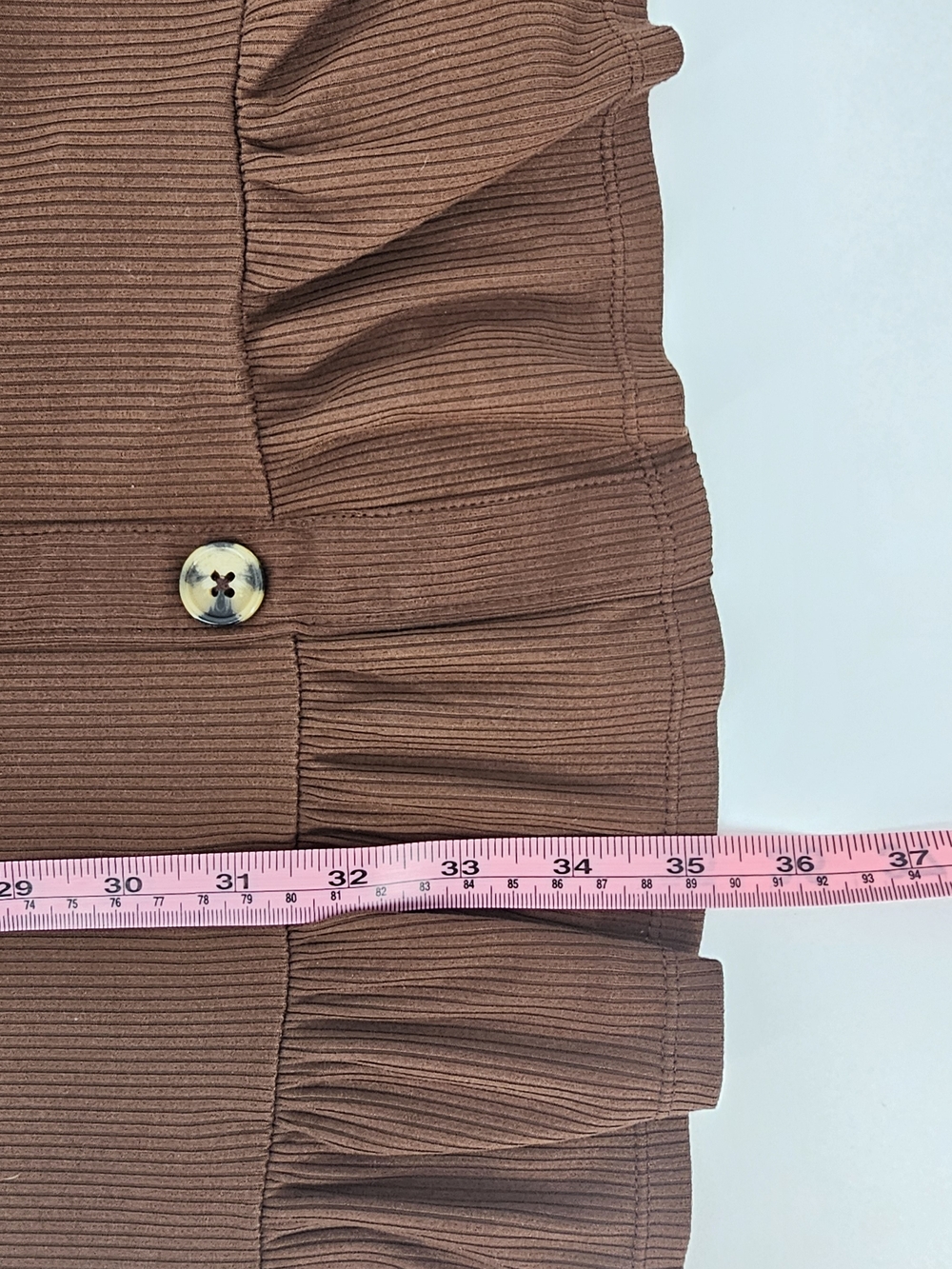 Brown Ribbed Coquette Babydoll Mini Dress - Picture 6 of 7